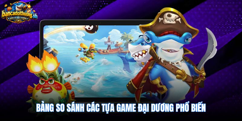 Bảng so sánh thông số các trò chơi bắn cá phổ biến